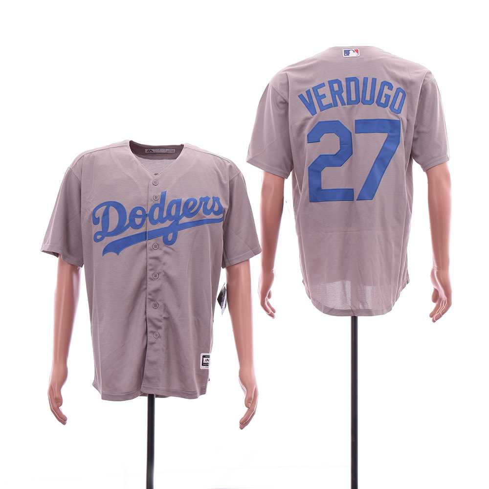 Dodgers 27 Alex Verdugo Gray Cool Base Jersey Sguo,We sell and wholesale Dodgers 27 Alex Verdugo Gray Cool Base Jersey Sguo on line form chian!